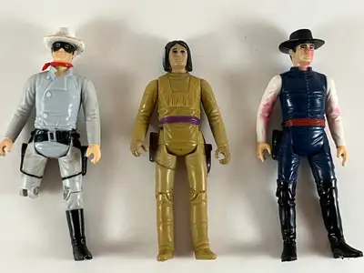 lot of 3 Lone Ranger action figures, View more