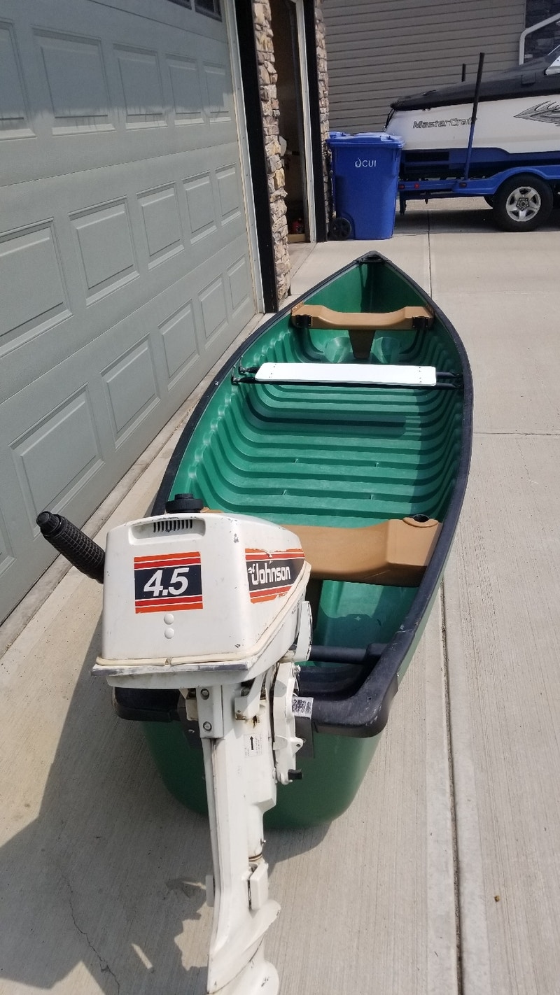 Cargo Canoe with 4.5 HP Powerboats & Motorboats Calgary Kijiji