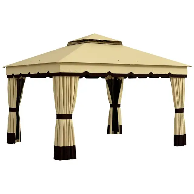 10' x 12' Double Roof Patio Gazebo Canopy, Outdoor Gazebo Shelte in Patio & Garden Furniture in Markham / York Region - Image 11