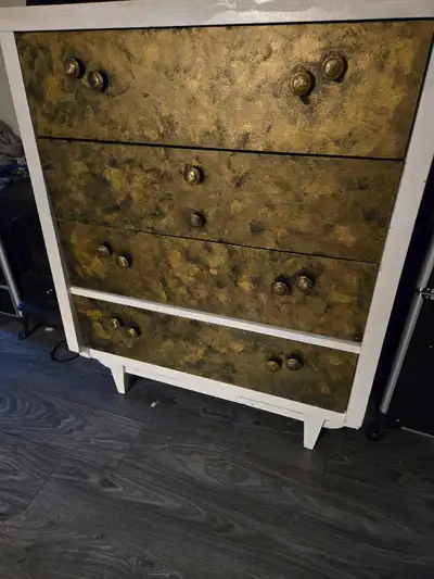 White black and gold dresser , View more