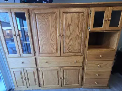 Solid Wood 3-Piece Wall Unit / Storage Cabinet – Modular – 6 ft, View more