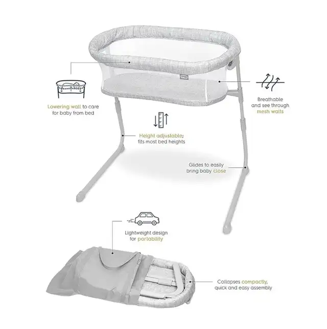 HALO  BassiNest Flex, Adjustable Portable Travel Co Sleep Crib in Cribs in Markham / York Region - Image 4