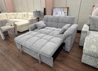 Grey Corduroy Sofa Bed / Sleeper Sofa Brand New – Delivery Avai City of Montréal Greater Montréal Preview