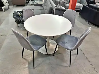 Brand White and Black Round Table and Chairs | Restaurant Style, View more