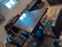 Pub style granite table with 3 chairs 