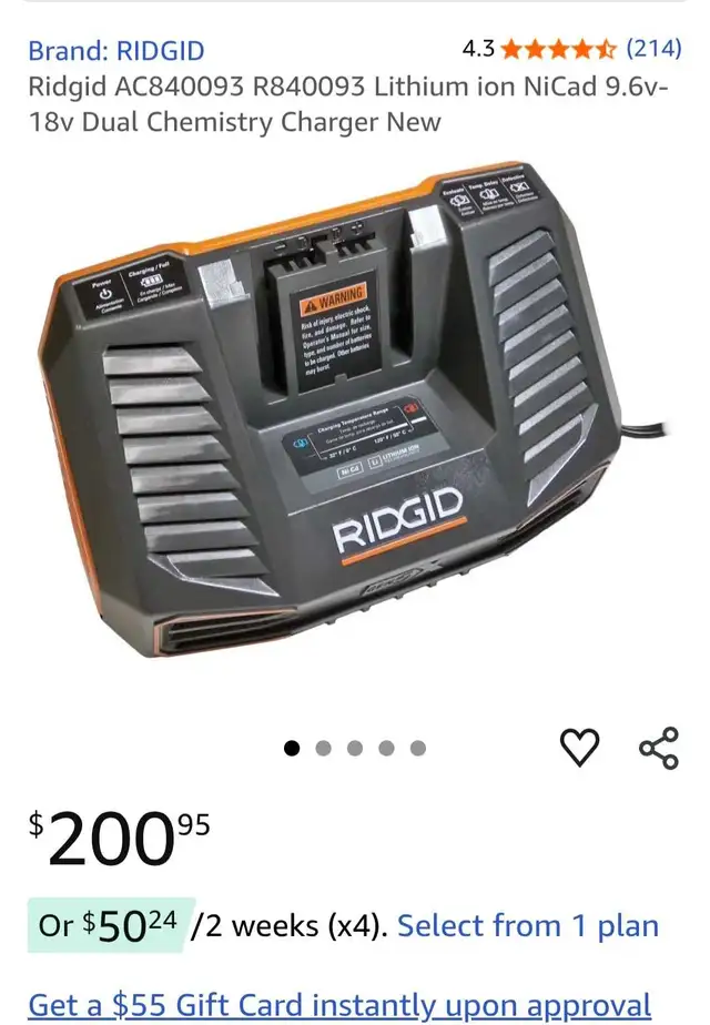 ridgid battery charger in Power Tools in Muskoka - Image 4