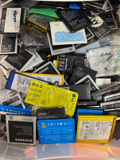 Inventory lot of cell phone parts tools screens batteries etc, View more