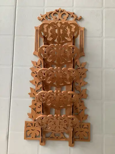 5-Tier Wooden Scroll Saw Letter Holder - Handcrafted, View more