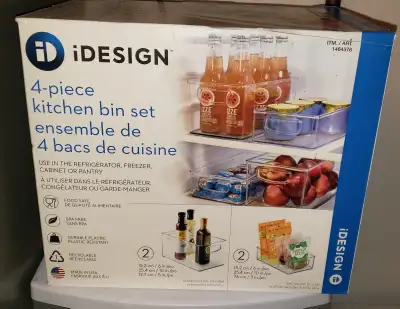 Ensemble de 4 bacs de cuisine transparents en plastique, View more
