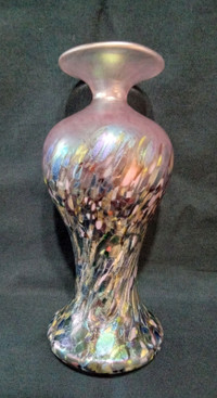 Arte Vargas Hand Blown Glass Signed Bud Vase