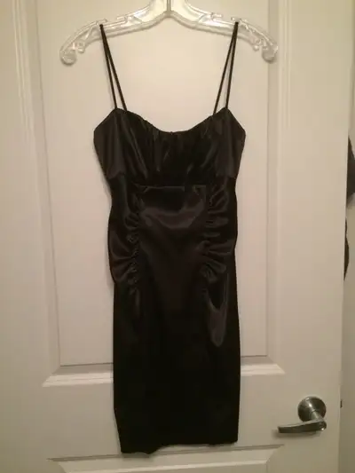 Black satin party dress (XS), View more
