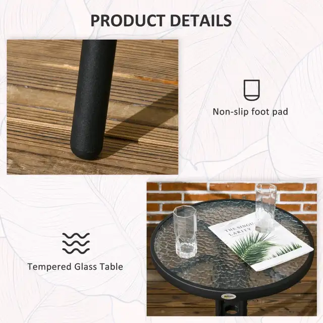 3 Pieces Outdoor Wicker Furniture Set with 2 Stackable Chairs, T in Patio & Garden Furniture in Markham / York Region - Image 7