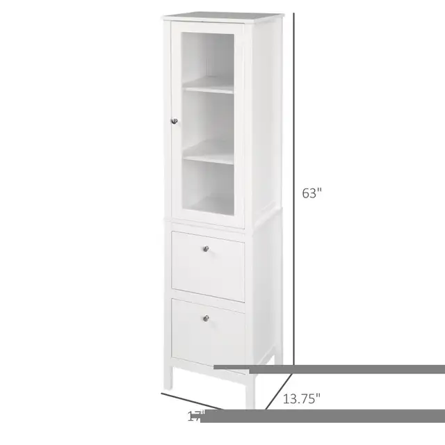 Tall Bathroom Cabinet with Tempered Glass Door in Cabinets & Countertops in Markham / York Region - Image 4