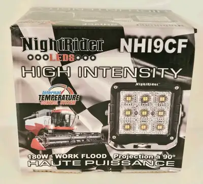 NightRider LEDS NHI9CF Heavy Duty High Intensity 4.5" Cube Light With Flood Beam Sleek, 4.5" high in...