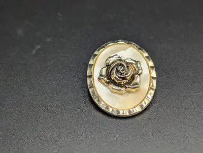 Western Germany Scarf Clip Brass 3D Rose, View more