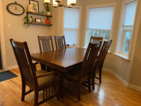 Solid Wood Table with 8 Chairs