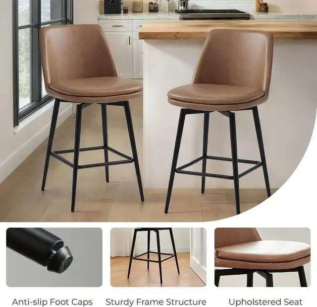 Brand New Wayfair Betzalel Swivel Stool (Set of 2) in Chairs & Recliners in City of Toronto - Image 6