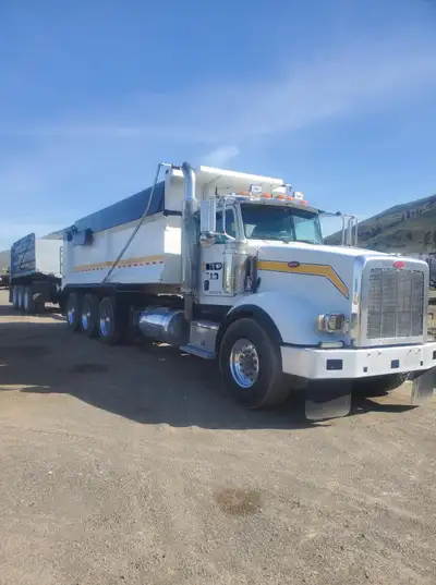 2008 Pete tridrive dump truck with 05 midland dump pup.