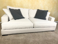 LINEN FABRIC SOFA + PILLOWS FOR $300! DELIVERY AVAILABLE!