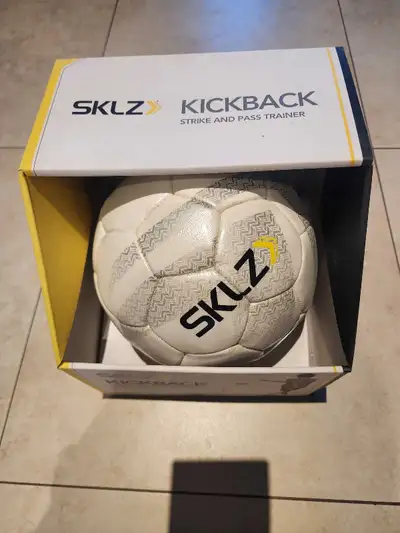 Kickback ball - strike & pass trainer size 4 ball - $65 new Quickster soccer goal nets 6x4 - $120 ea...