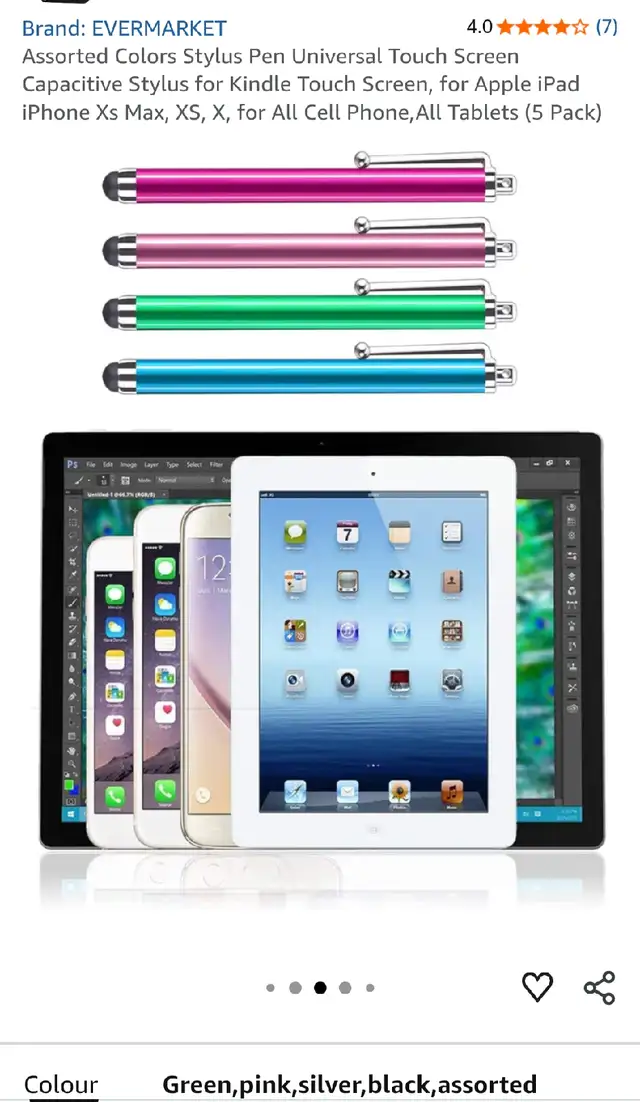 Assorted Colors Stylus Pen Universal Touch Screen Capacitive Sty in General Electronics in Oshawa / Durham Region - Image 3