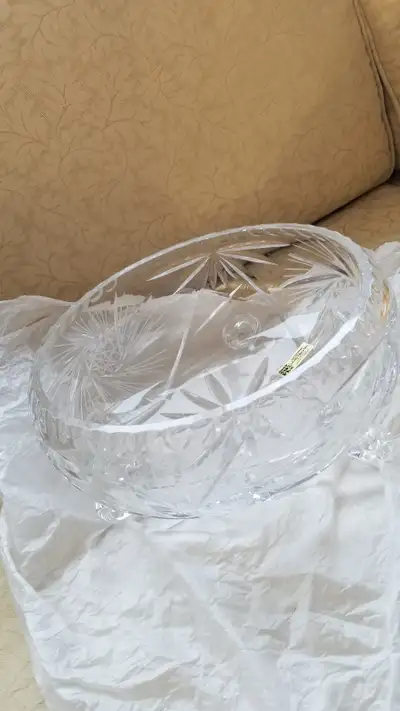 Vintage Large Crystal Serving Bowl, View more