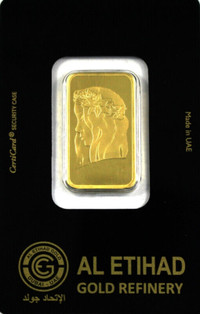 Al Etihad lady flower Gold dubai vintage bar 10 g 24k .9999