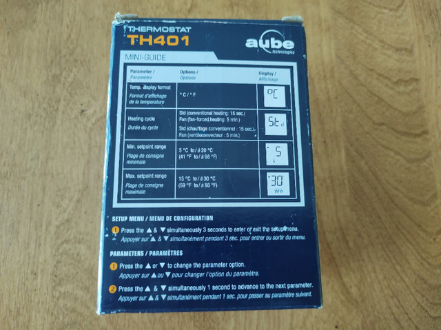 TH401 TRIAC Switching Non-Programmable Thermostat 2500 W dans Chauffage et climatisation  à Ville de Montréal - Image 4