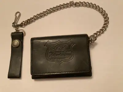 Levi's Men's Leather Trifold Chain Wallet Black Biker Style, View more