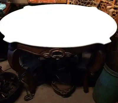 Antique Marble Top Table 36" x 26" x 29", View more
