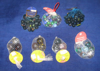 Vintage toy marble net bags 1980s lot of 7 brand new NOS