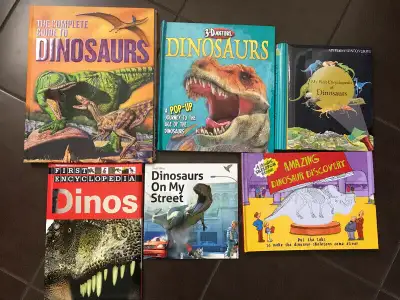 Variety of awesome dinosaur books , cards, grow pills, and fossi