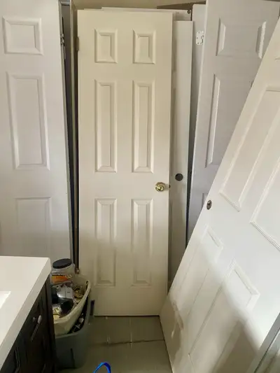Interior 6 panel door 24”x80”with door handle and hinges, View more