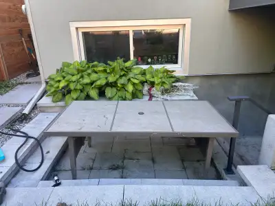 PATIO SET with stone tile tabletop, View more