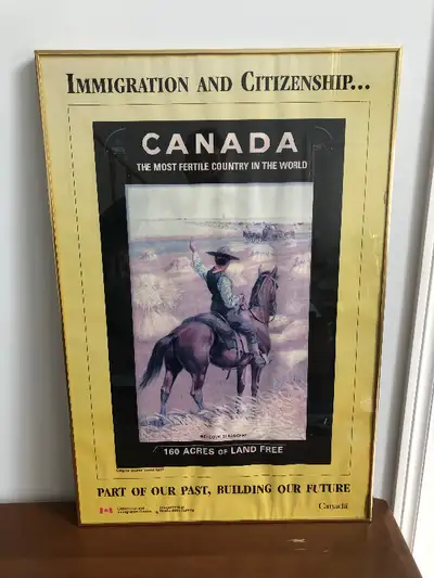 Canada Immigration and Citizenship Poster in Gold Frame 2x3 feet, View more