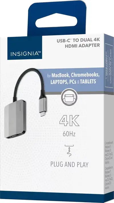 usb c to dual 4k hdmi adapter, View more