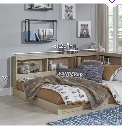 Twin bed frame with storage, View more