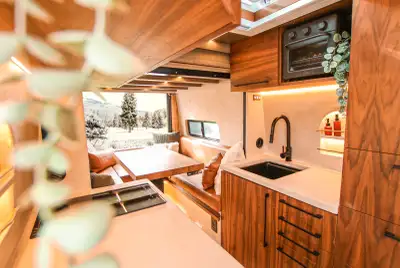 Most campervans are built for summer only - The Ski Chalet thrives in both Summer and Winter. Design...