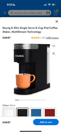 Keurig K-Slim Single serve K-cup pod coffee maker