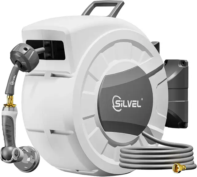 SILVEL Retractable Garden Hose Reel – 105 ft in Outdoor Tools & Storage in Oshawa / Durham Region - Image 2