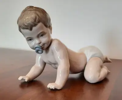 Lladro / NAO Porcelain Baby Crawling Figurine, View more