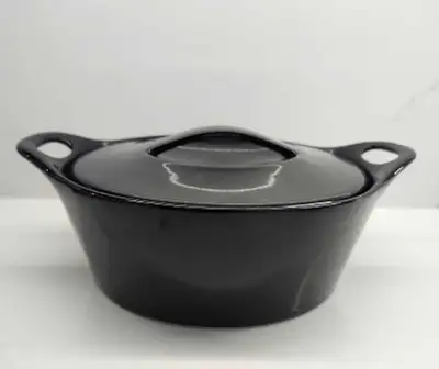 Black CorningWare Creations stoneware oval covered casseroledish, View more