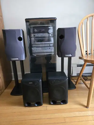 Kenwood stereo system, Sony speakers, View more