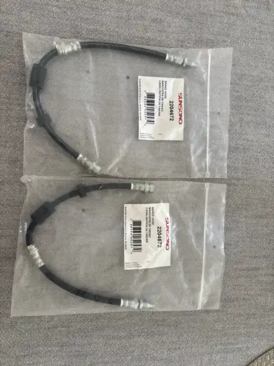 Front brake hose. $50 for both OBO purchased these initially for a 2013 Mazda 3 Didn’t need them. To...