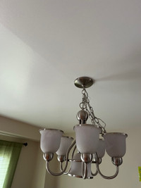 6-light frosted glass shades chandelier - $80