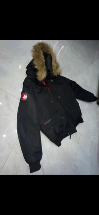 Canada Weather Gear Super Triple Goose Bomber jacket with fur.