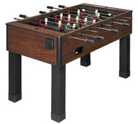 Dark brown wood finish foosball soccer table babyfoot game