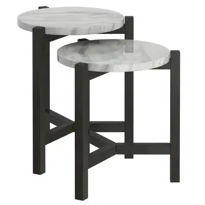 SET OF TWO ACCENT NESTING TABLE IN GREY., View more