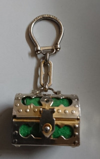 Vintage Lord Patent Travel Sewing Kit Treasure Chest Key Chain
