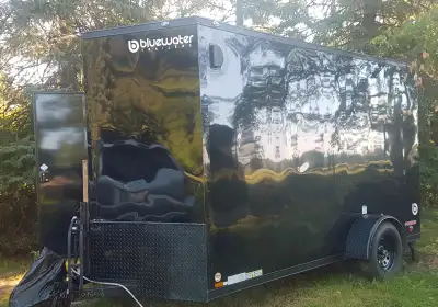 6.5 x 12 +18" V nose 12" extended height Inside is finished with plywood and trimmed. Upgraded wheel...